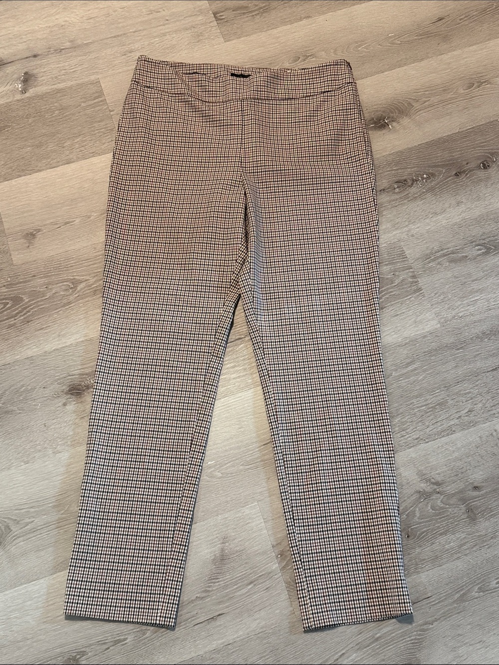 Talbots Straight-Leg Checked Ankle Chatham Pants - Beige & Black